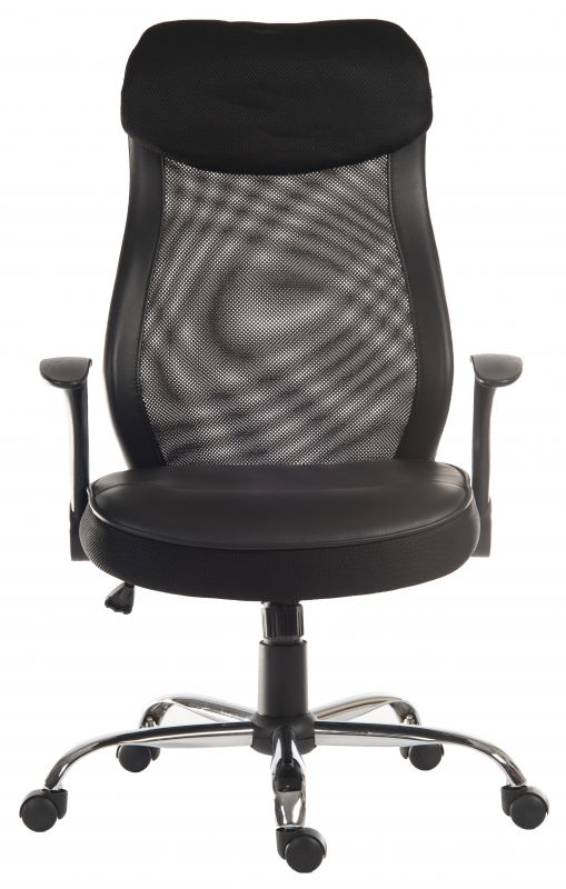 Mesh Back and Leather Seat Operator Office Chair - CURVE